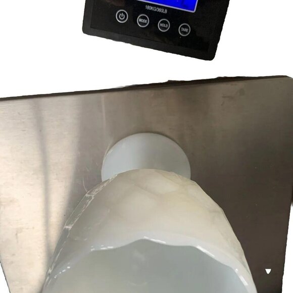 Vintage White Milk Glass Goblet Compote Pedestal Quilted Large 6.5" Tall - Picture 12 of 12